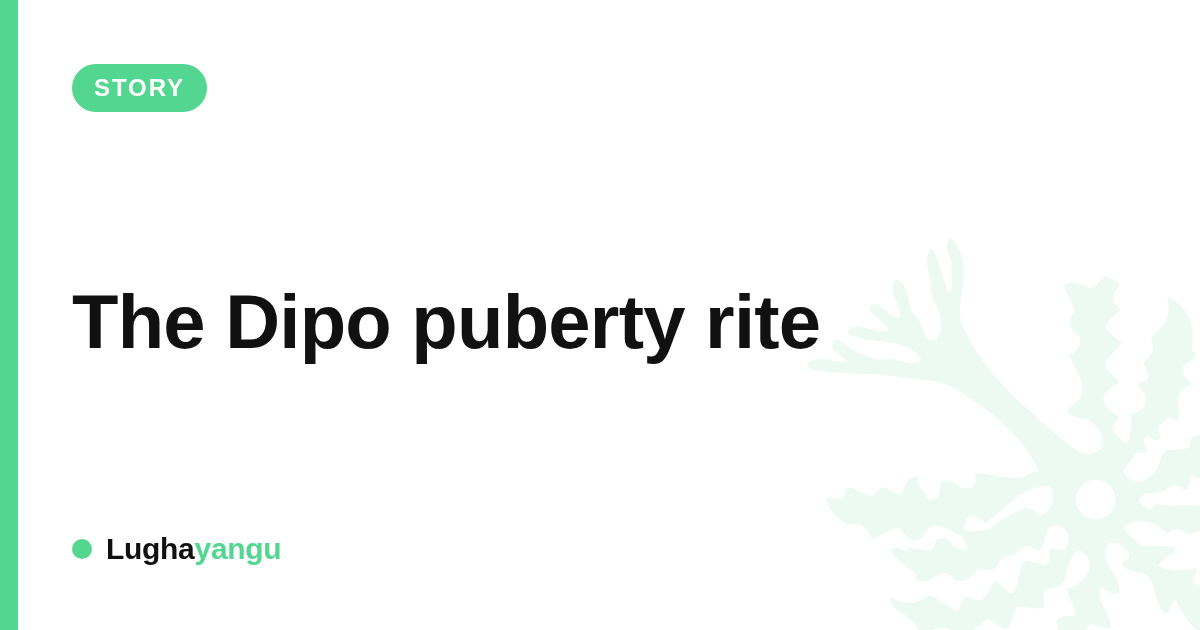 The Dipo puberty rite