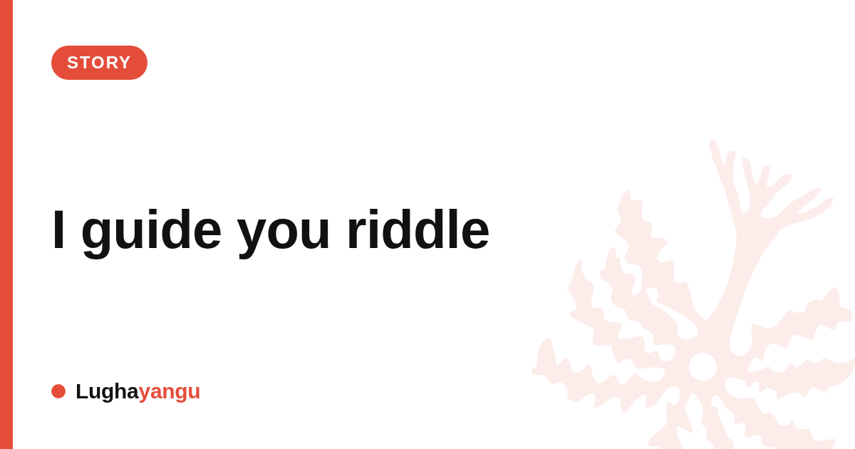 I guide you riddle