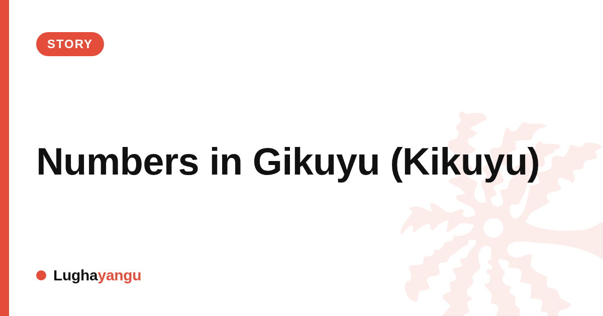 Numbers in Gikuyu (Kikuyu)